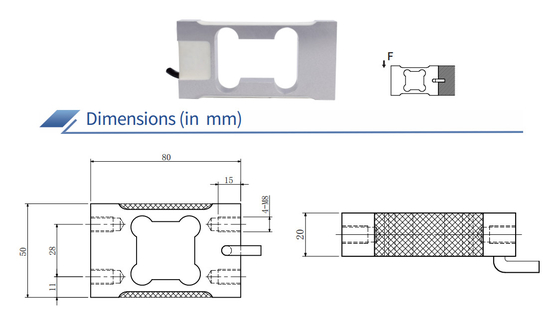 Aluminium Alloy Single Point Load Cell Sensor Skala Elektronik Rentang 3-200kg