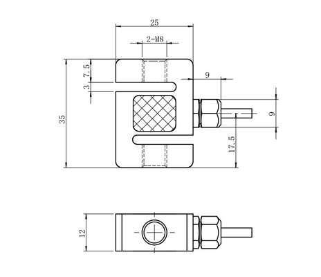 Sel Beban Tipe S Stainless Steel 50-2000N 15v Transduser Kompresi Tarik