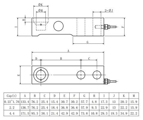 0.22t-4.4t Compression Load Cell Sensor 350 Ohm stainless steel Stress Sensor